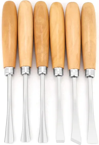 Vista 8 de Juego de 6 herramientas de tallado de madera, cinceles de mano profesionales para tallar madera, herramientas de carpintería, herramientas