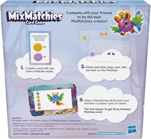 Vista 5 de Hasbro Gaming MixMatchies - Juego de cartas, juego para niños, juego familiar para edades de 8 años en adelante, de 2 a 6 jugadores