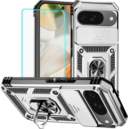Vista 32 de HNHYGETE Funda para Pixel 6a con protector de pantalla HD, soporte giratorio de grado militar de 360° (resistente) a prueba de golpes para Google