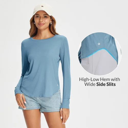 Vista 33 de BALEAF - Camisetas de sol de manga larga para mujer, con FPU 50+, para senderismo, ligeras, de secado rápido, protección contra rayos ultravioleta