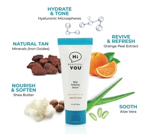 Vista 3 de Del creador de belleza per fekt, bronceador perfeccionador para el cuerpo y las piernas Instante, saludable, impermeable, lavado. Sin DHA