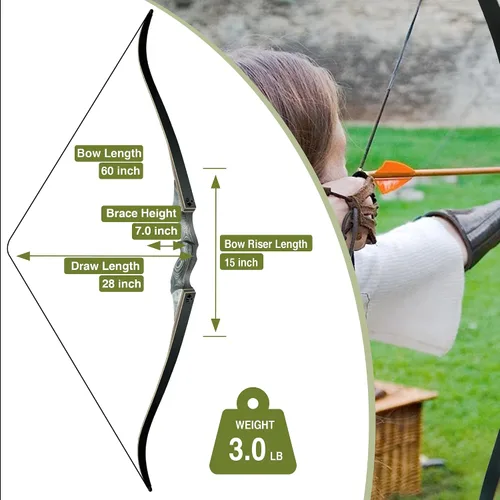 Vista 4 de Black Hunter Takedown - Arco recurvo de 35 libras y Black Hunter Original Takedown Recurve Bow de repuesto de 50 libras, mano derecha