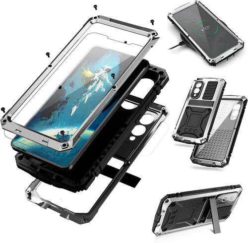 Vista 16 de Lunivop Funda compatible con iPhone 15 Pro Max de 6.7 pulgadas 2023, protección resistente, a prueba de polvo, resistente de metal de grado militar
