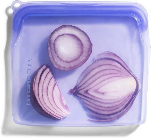 Vista 3 de Hydra Cup Bolsas de silicona reutilizables para almacenamiento de alimentos para preparación de comidas, paquete de 6, 30 onzas Sello a presión