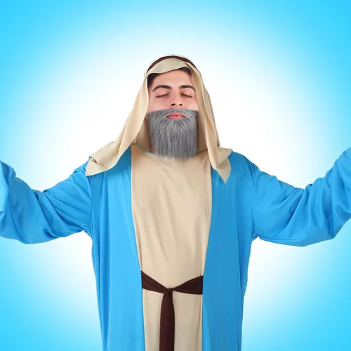 Vista 4 de Liitrsh Disfraz religioso bíblico de Noé de Jesús, 5 piezas, para hombre, accesorios de Halloween