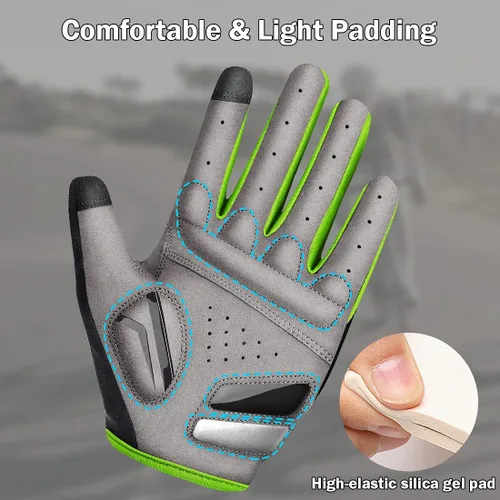 Vista 3 de NICEWIN Cycling Bike Gloves Men Women, Padded Anti-Slip Mountain Bike Gloves, Touch Screen Full Finger Road Bicycle Biking Gloves