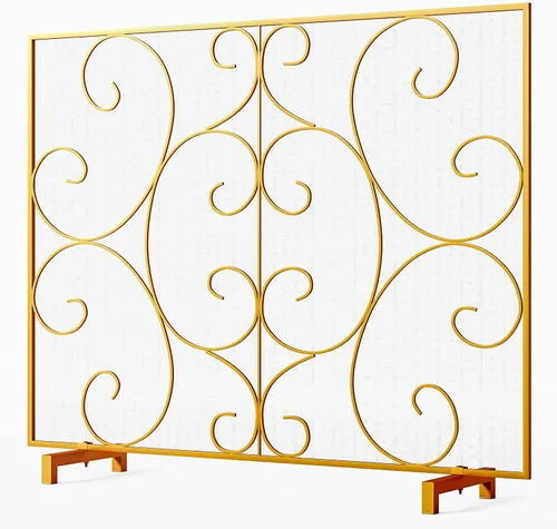 Vista 11 de Kingson Panel individual decorativo plano para chimenea, cubierta sola hecha a mano, malla de metal duradera, resistente al calor, malla de Bronce