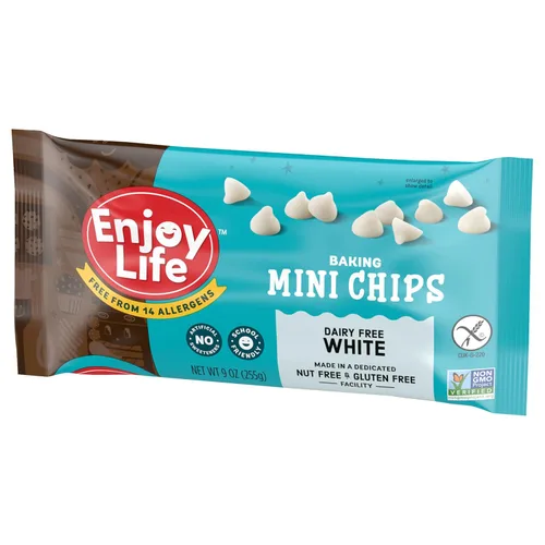 Vista 4 de Enjoy Life Mini chips de chocolate blanco para hornear, bolsa de 9 onzas