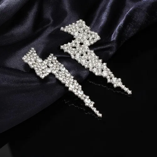 Vista 6 de Aretes colgantes de cristal con perno de relámpago aretes llamativos para mujer colección KELMALL