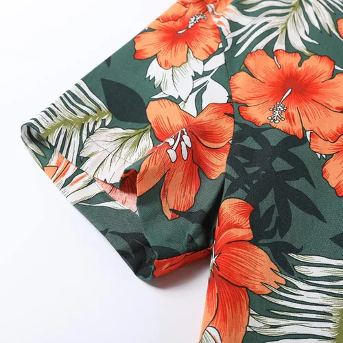 Vista 3 de milanpavilion Camisa hawaiana para hombre, camisa de verano con flores de playa, camisas de manga corta con botones para hombre