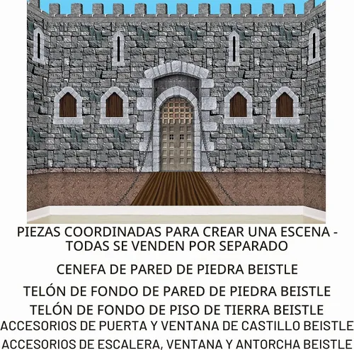 Vista 3 de Beistle, Accesorios para Fiesta, Puerta y Ventana de Castillo (1 unidad) (paquete de 9), Paquete de 1, Multicolor