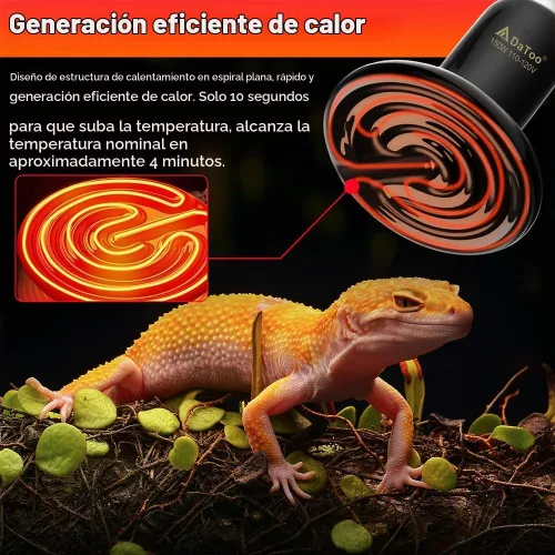Vista 3 de DaToo Lámpara de calor de reptil de cerámica de 150 W, emisor de calor de cerámica, E26, sin luz, bombilla de calor nocturna para reptiles