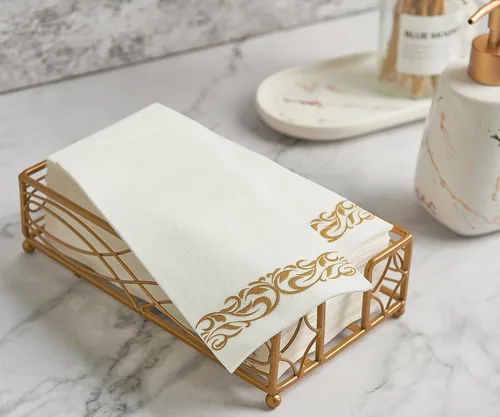 Vista 3 de FOCUSLINE 100 toallas de baño con tacto de lino, toallas de mano desechables suaves y absorbentes para invitados, toallas de papel tipo tela