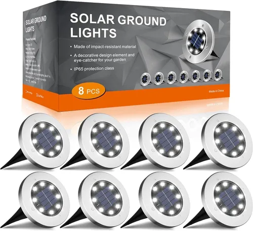 Vista 12 de INCX Luces solares de 4.6 pulgadas impermeables para exteriores, paquete de Cold