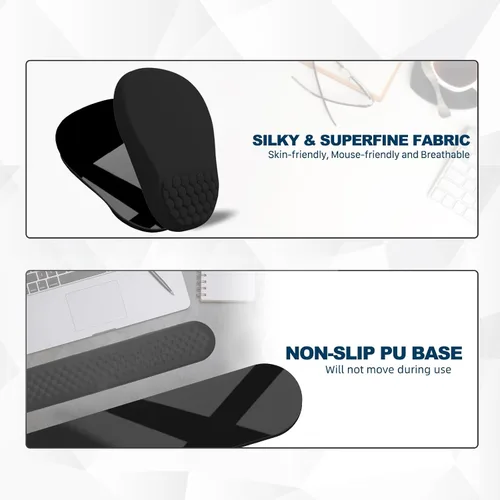 Vista 4 de Alfombrilla ergonómica para mouse y teclado con diseño de masaje, soporte de muñeca para mouse que ahorra espacio, reposamuñecas de espuma