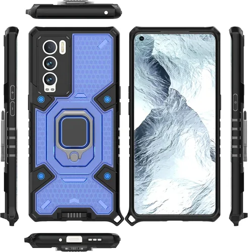 Vista 25 de Funda para 1+ Nord 2 5G, funda para OnePlus Nord 2 5G con funda de soporte, color azul