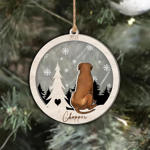 Vista 136 de Nazenti Adorno de Navidad conmemorativo personalizado, regalo personalizado de recuerdo de perro, condolencias por pérdida de mascotas, sabueso