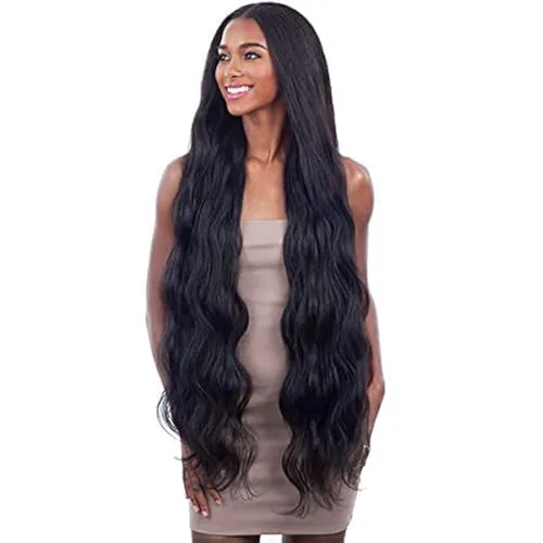 Vista 2 de Body Wave de 30 pulgadas (1 negro azabache) - Shake-N-Go Organique Mastermix Synthetic Bundle Weave