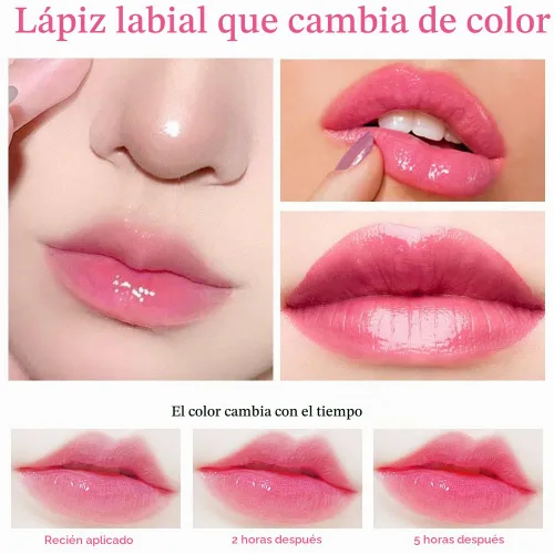 Vista 5 de evpct 2 piezas de bálsamos labiales tintados de aloe vera, cambio de color PH, barra de labios de larga duración, bálsamo labial, mancha, set de 2