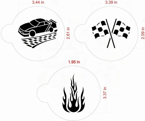 Vista 5 de Juego de plantillas de galletas de coche de carreras de Designer Stencils