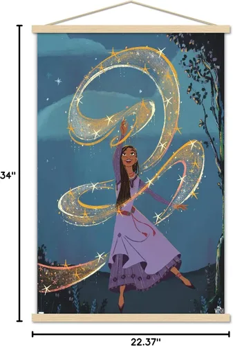 Vista 7 de Trends International Disney Wish - Póster de collage de 6 (Asha), póster de pared, 22.37 x 34.00 pulgadas, paquete de impresión premium y colgador