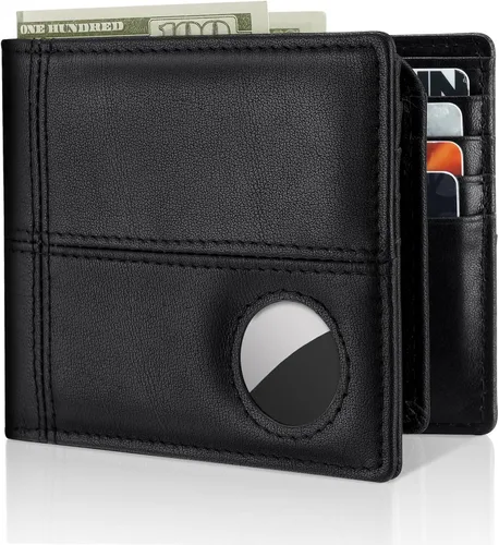 Vista 7 de Cartera con soporte AirTag, Negro -, Moderno