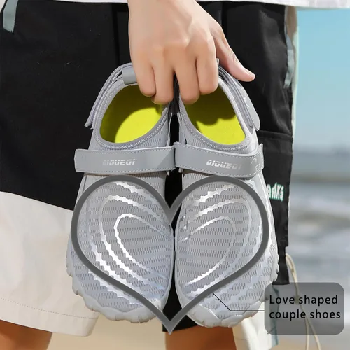 Vista 6 de Zapatos acuáticos transpirables de secado rápido para mujer y hombre, calcetines acuáticos suaves para senderismo, natación, playa, surf, yoga
