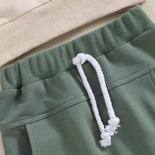 Vista 6 de DNOMAID YZARC Conjunto de ropa de 2 piezas de sudadera con bordado de trébol de la suerte para niños pequeños y niños pequeños