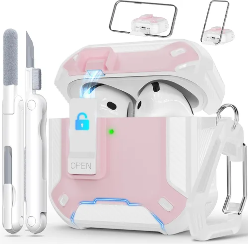 Vista 123 de RFUNGUANGO Fundas protectoras para Airpods de 2ª y 1ª generación, color 2º -Blanco