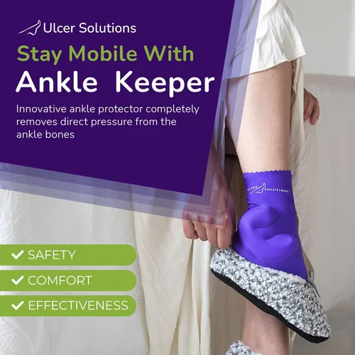 Vista 3 de Ulcer Solutions Tobillera – Protector de tobillo diseñado por un médico para úlceras por presión, cojín de descarga para úlceras por presión