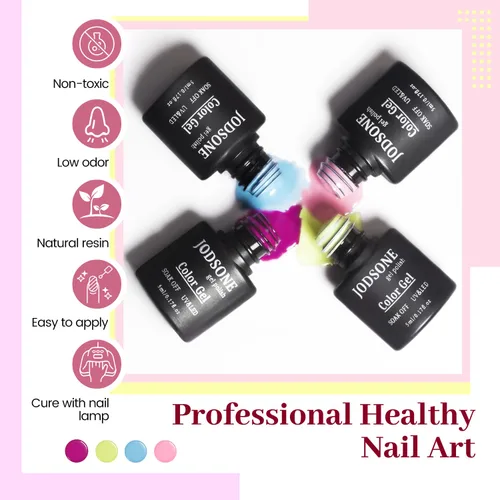 Vista 3 de JODSONE - Kit de esmalte de uñas de gel de 23 piezas, conjunto de esmalte de uñas de gel clásico de moda colorida, 3 botellas de capa base mate