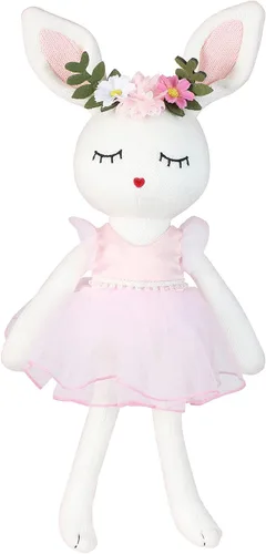 Vista 6 de Cesta de peluche de conejo de Pascua, paquete de 5 juguetes de peluche de zanahoria de huevo de Pascua, cestas de regalo para bebés, juguete de caza