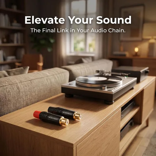 Vista 9 de Moborest - Adaptador de conectores RCA de audio/phono, chapado en oro