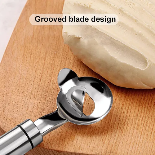 Vista 6 de Cuchillo de fideos en rodajas, cortador manual de pasta de acero inoxidable 304, cortador manual de pasta, herramientas para hacer fideos
