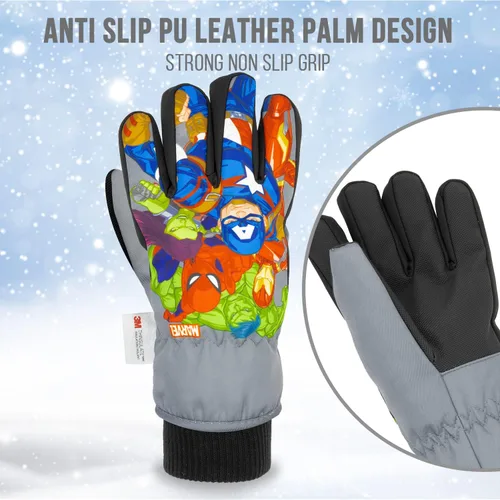 Vista 3 de Spiderman - Guantes de nieve para niños, guantes de hombre araña, guantes impermeables Thinsulate 3M, guantes de invierno para niños