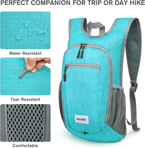 Vista 5 de G4Free 10L/15L Mochila para Senderismo Plegable Ligera, Mochila de Día para Caminatas, Pequeña, Viaje al Aire Libre, Bolsa de Hombro Plegable