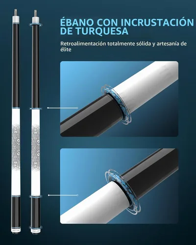 Vista 5 de KONLLEN 2.0 Carbon Fiber Pool Cue, Low Deflection Pro Taper 005 AK75-blanco
