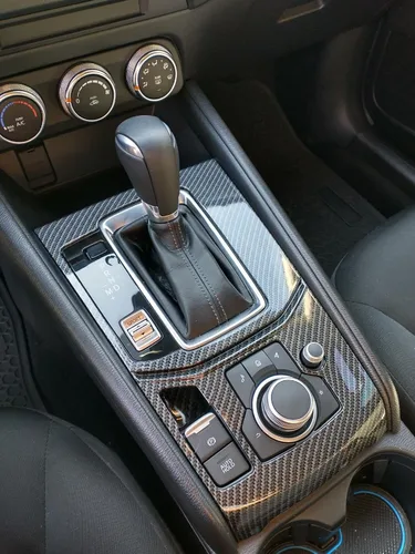 Vista 3 de Kadore Cubierta de panel de caja de cambios interior estilo fibra de carbono para Mazda CX-5 CX5 2017-2021 2022 2023 transmisión automática