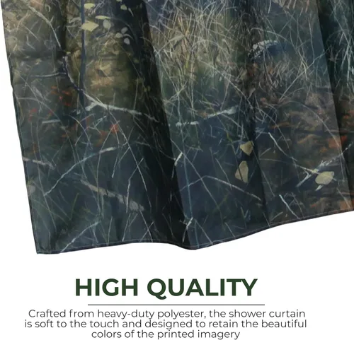 Vista 3 de Rivers Edge Products Cortina de ducha de baño, 70 x 72 pulgadas, cortina de baño única con ganchos, impresión con licencia de arte de la naturaleza