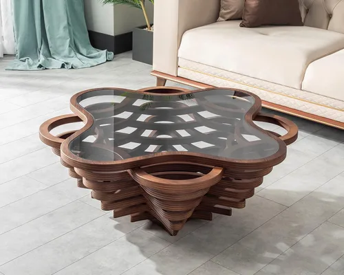 Vista 13 de by Papella Design, Mesas de centro de nogal natural Veener para sala de estar, mesa rústica, mesa de centro para sala, mesa central, mesa