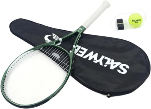 Vista 7 de Raqueta de tenis de entrenamiento antideslizante para hombres y mujeres con bolsa raqueta de tenis para competición de juegos, jardín recreativo