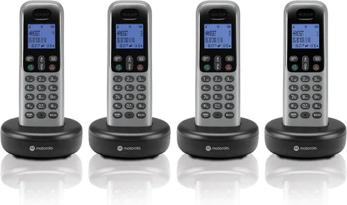 Vista 6 de Motorola Teléfono inalámbrico, 3 teléfonos, DECT 6.0 de largo alcance, pantalla retroiluminada brillante, botones grandes fáciles de usar, bloqueo