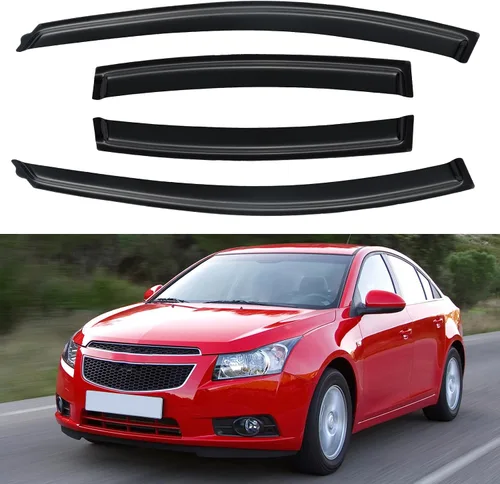 Vista 113 de YQAUTEC - Viseras para ventana, protectores contra la lluvia, compatibles con Subaru WRX 2015-2021, deflectores de viento para ventanas, viseras
