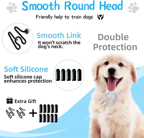 Vista 4 de Collar de entrenamiento de punta para perros, collar de pellizco ajustable para perros con hebilla de liberación rápida, collar sin tirones