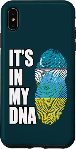 Vista 7 de Funda con bandera de ADN para iPhone 14 Uzbek And Ukrainian Mix Heritage