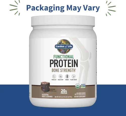 Vista 2 de Garden of Life Proteína vegana orgánica en polvo, 0.71 onzas de proteína vegetal con calcio, D3, K2 MK-7 y magnesio para fortaleza ósea, prebióticos