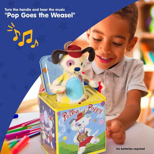 Vista 2 de Muñeco en caja de sorpresas de Schylling, Puppy Dancing Jack in the Box, Multi