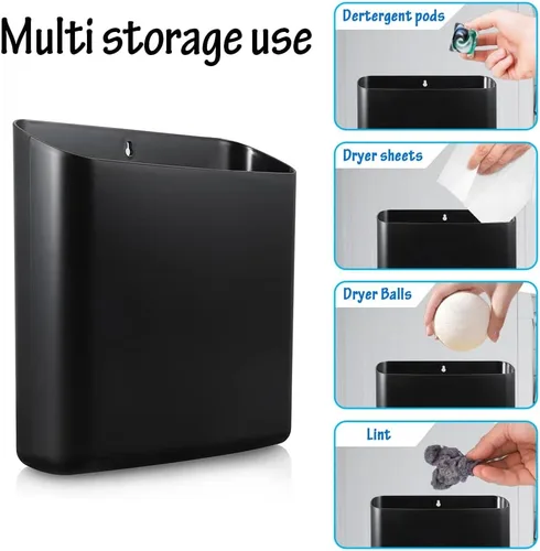 Vista 5 de Picowe Almacenamiento magnético para lavandería, contenedor grande para pelusas para lavandería, contenedor de basura que ahorra espacio para colgar