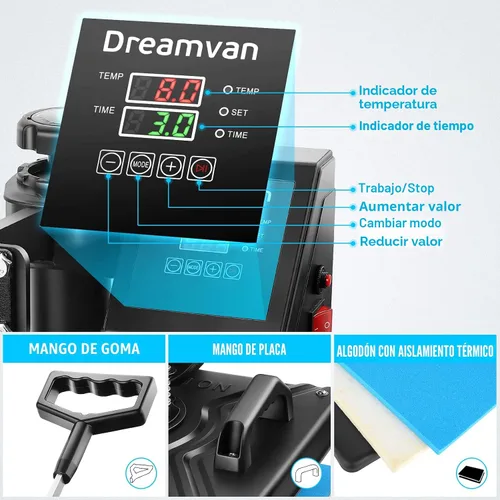 Vista 4 de WHUBEFY Prensa de Calor, Máquina de Impresión de Camisetas 5 en 1 de 15"x12" Máquina de Transferencia de Calor Industrial Digital, Máquina de Prensa