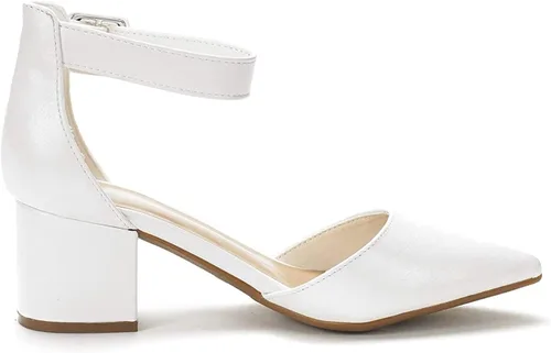 Vista 4 de DREAM PAIRS Annee - Zapatos de tacón bajo y grueso con puntera puntiaguda